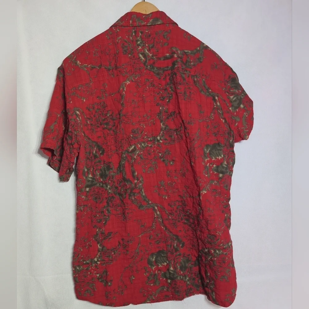 Jogal Red and Green Hawaiian Casual Shirt Sz L - Picture 2 of 6